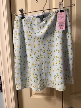 Wild Fable Floral Print Pull On A-Line Mini Skirt Blue Women's Size XS NWT